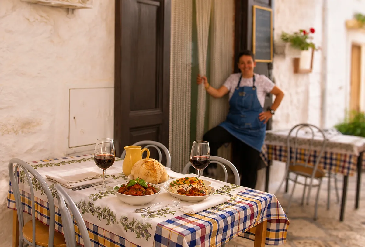Tavolo apparecchiato alla Taverna del Duca